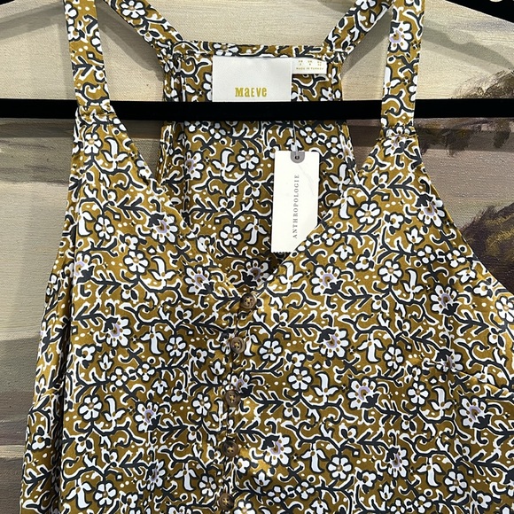 MAEVE Anthropologie NWT Floral Patterned Top in Mustard, Purple & White SIZE 2 - Picture 12 of 12